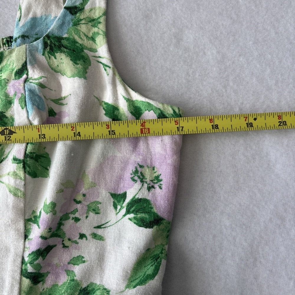 Old Navy Linen Blend Fit & Flare Floral Midi Dress Size M Cottagecore Pockets - Picture 8 of 11
